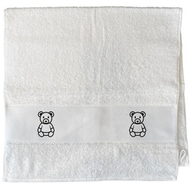 Huuraa Guest Towel Teddy Bear Gift 50 x 100 cm White Cotton Teddy Bear Present
