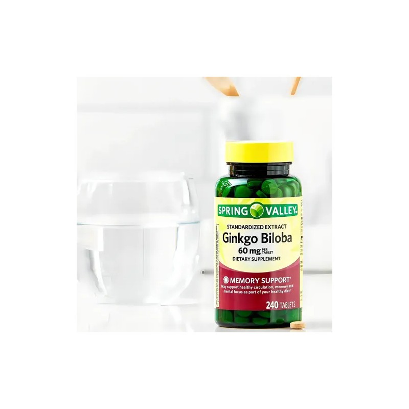 Ginkgo Biloba 60mg 240 Caps Ayuda Memoria Reduce Fatiga Spv