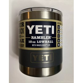 YETI Rambler 10 oz Charcoal Lowball with Magslider Lid - Brand New