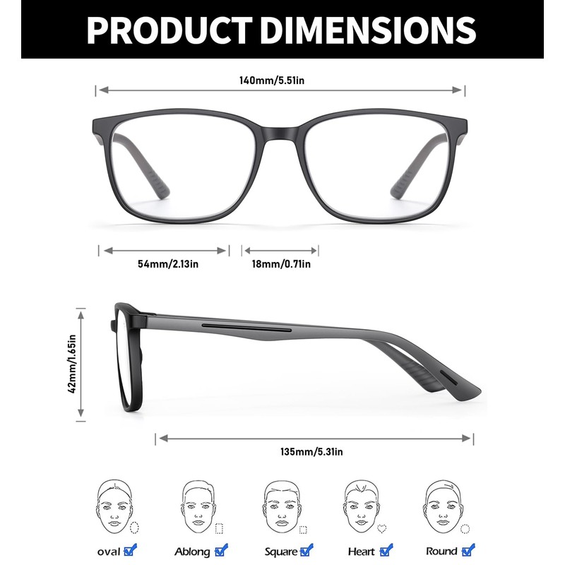 SOCTICK Reading Glasses for Men,3 Pack Blue Light Blocking Readers