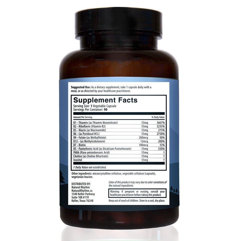 Natural Rhythm B-CALMplex, 2 Pack, Unique B Vitamin Blend, B
