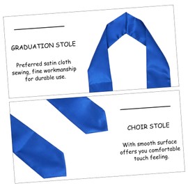 VALICLUD Graduation Dress Scarf Graduation Gift Unisex Graduation Stole Black Graduation Stole First Prom Accessories for Graduation Dresses Graduation Honor Stolen Satin Black, As Shown