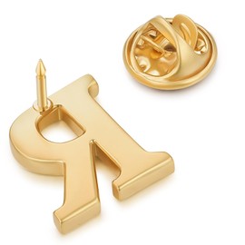 HONEY BEAR 1pc Collar Brooch Label Pins Badge 26 Alphabet Letters A to Z for Mens' Suit/Women's Shirt for Business Wedding Gift (R-0.59 inch)