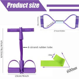 Home Abdominal Exerciser, 3 Piece Fitness Set with Expander Fitness and Back Trainer, Sports Equipment for Home to Strengthen Abdomen, Legs and Back, TPE Material, 25 x 43 cm, 200 g