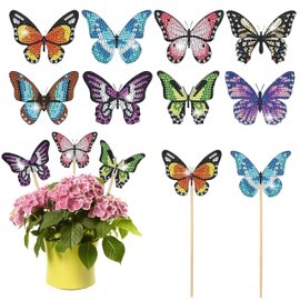 LakiHomi 8 Stück Diamond Painting Schmetterling Sets, Painting Erwachsene Kinder Schmetterling Bilder, Gartendekoration für Draußen und Drinnen Balkon Deko, Diamond Painting Kinder Frauen Geschenk
