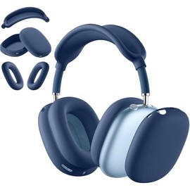 3 in 1  Case Cover for AirPods Max Headphones, Anti-Scratch Ear Pad Cover/Ear Cups Cover/Headband Cover for AirPods Max, Accessories  Protector for  AirPods Max (Pink) - Color: Blue