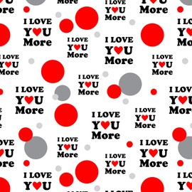 I Love You More with Heart Premium Gift Wrap Wrapping Paper Roll
