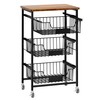 OKZEST 4-Tier Small Kitchen Storage Cart on Wheels, Metal Fruit