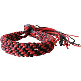 BLACK & RED DUO MUAY THAI KICKBOXING RING FIGHTERS TRADITIONAL PRAJIOUD PRAJEAT ARM BANDS (PAIR)