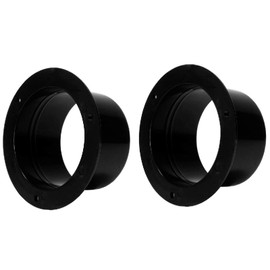 Duct Connector Flange 3" Black Plastic Straight Dryer Vent Wall Plate Wall Trim Pipe Collar for HVAC Ducting 2PCS(75mm)