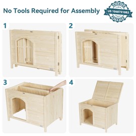 Petsfit Folding Litter Box Enclosure, No Tools Required for Assembly, Cat Litter Box Furniture Hidden, Fit Most of Litter Box, Dog House Cat House, 30" L×21" W×24.5" H