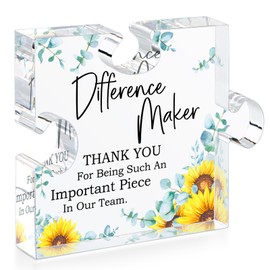 LukieJac Difference Maker Gift for Women - Thank You Gifts for Teacher Boss Manager Appreciation Gifts - Difference Maker Desk Sign Retirement Gifts for Coworkers Office Gifts for Women Goodbye Gift