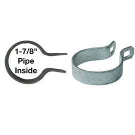 1-7/8" Brace Band for Chain Link Fence - Use for 1-7/8" Outside Diameter Post/Pipe - Galvanized Chain Link Brace Band - 2 Pack
