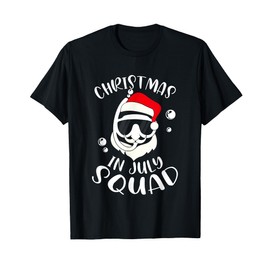 Santa Face Xmas Hat Funny Christmas In July T-Shirt