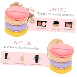 Baluue 4sets Makeup Blending Sponges for Foundation Reusable Round Powder Puff for Face to Clean 4pcs*4