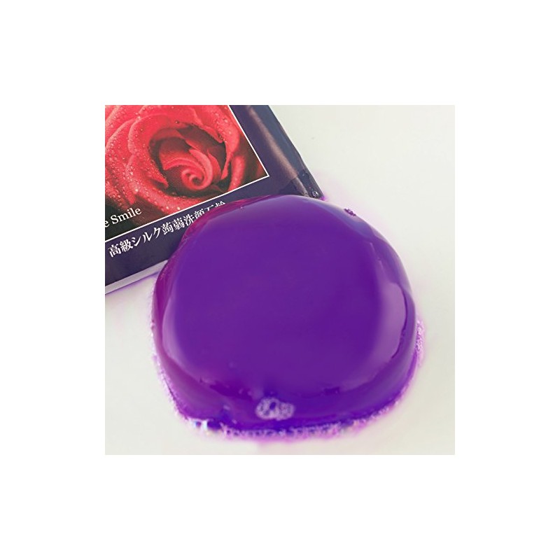 Konnyaku Silk Facial Wash Soap "Silk De Smile" Rose Facial