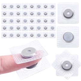 Jamsinmu Hidden Magnets for Sewing Invisible Magnetic Buttons Sewing in PVC Magnetic Closure for Sewing Fabric Curtain Clothes Handbags Silver-Y1520