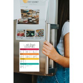 Measurement Kitchen Conversion Magnet Sign - Cooking Chart 6x9 in. Air Fryer Cooking Times and Temperatures 4 Lines