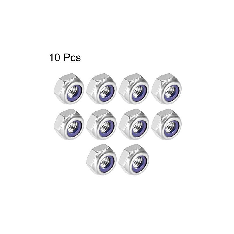 sourcing map Hex Lock Nuts - M6 x 1mm 316