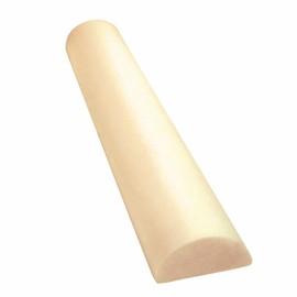 CanDo Full-Skin White PE Foam Roller For Muscle Restoration, Massage Therapy, Sport Recovery, And Physical Therapy. Beige, 6" x 12", Half-Round (30-2333)