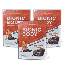 Healthy N Fit Bionic Body Vegan Protein- Chocolate Brownie: 3 Pack 1 .5lb each (4.5lb total)