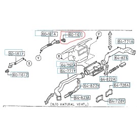 Unbranded Mazda RX7 FC3S Triangle Vent Set | L&R Set | Demister Dash Grille | FB0160161A02