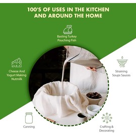 Regency Wraps 100% Cotton Ultra Fine Natural Cheese Cloth, 27 sq.ft 36" X36" 3 pcs,Food Grade for Basting Turkey, Canning, Straining, Cheesemaking