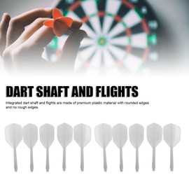 10Pcs Integrated Flight and Shafts, Plastic Integrated Shaft and Flights Tip Darts Set, One Piece Adult Accessories Gift (White)