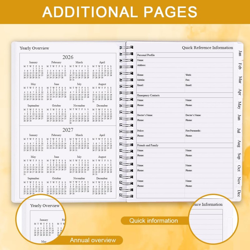 2026 Diary/Planner, January 2026 - December 2026, A5 Weekly Planner