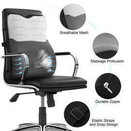 Quirlig Lumbar Cushion, Lumbar Cushion Car, Lumbar Support Car, Back Cushion Car Memory Foam, Ergonomic Back Support Cushion for Home, Office, Car