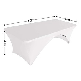 Namvo Stretch Tablecloth 6ft with Open Back for Rectangle Tables, Rectangular Spandex Dinner Table Cloth Four-Way Tight Fitted Elastic Stretch Cover