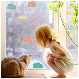 MIPPEUGO Clouds Wall Sticker Cute Wallpaper Sticker Stylish Art Kindergarten Nursery Children's Room Interior Room Decor Entrance (Deco PA105)
