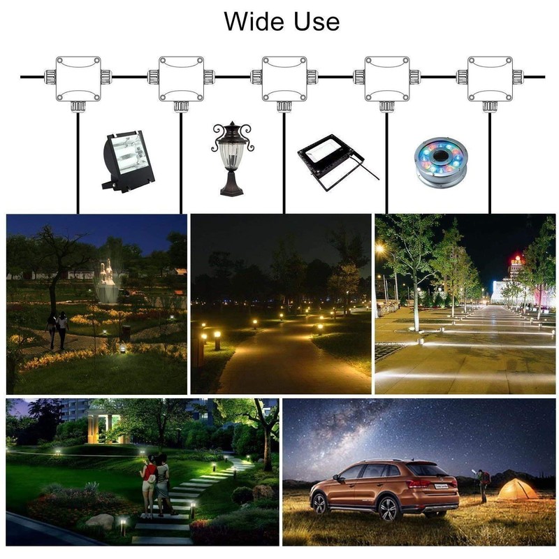 Waterproof Junction Boxes 3 Way Cable Connectors Outdoor External Electrical