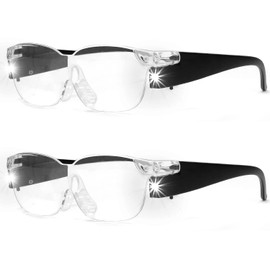 OKH - Lupas con luz LED de batería, 160% lupas para trabajos cercanos, manualidades, joyeros, lectura, pintura, pasatiempos (paquete de 2)