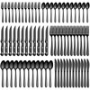 Pleafind 72Pcs Black Silverware Sets for 12 - Dishwasher Safe,