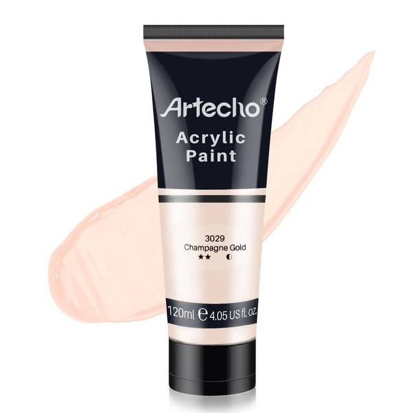 Artecho Acrylic Paint, Champagne Gold Paint (120ml / 4.05oz) Tubes,