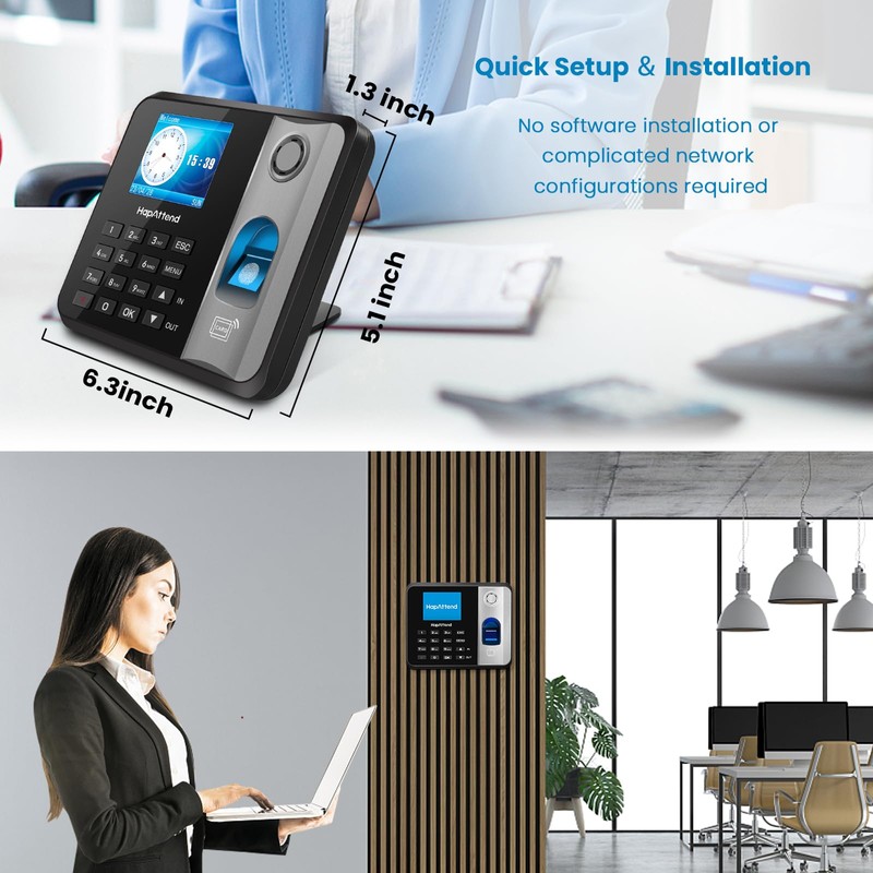 Attendance Machine - Biometric Fingerprint Clock in Clock Out Machine,