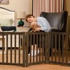 LZRS 4-Panel Wooden Free Standing Foldable Dog Gate Indoor –