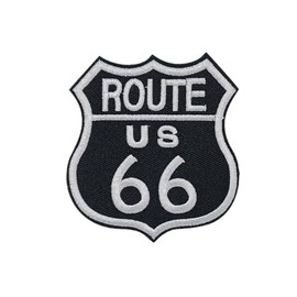 PSL Route US 66 Patch Wikineon Iron on Patches Patches for Jackets Patches for Clothes Mini Patches Embroidered Sew on Patches Iron on Patch Sew on Patch Cool Patches Unique Patches, Black