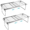 Orgneas Expandable Cabinet Shelf Organizer, Adjustable Freezer Shelf 15.8"-22" Thickened