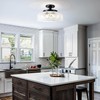 Lamomo Semi Flush Mount Ceiling Light, Upgraded Larger Black Hallway
