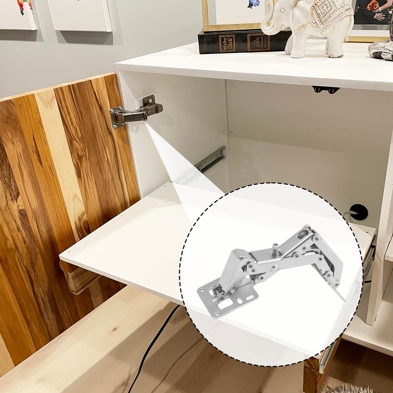 4 Pairs 170 Degree Cabinet Door Hinge, Concealed Hydraulic Adjustable