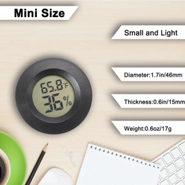 Hygrometer Thermometer Digital Mini Indoor/Outdoor Humidity Monitor Humidity Meter Reptile Thermometer for Humidors Greenhouse 4 Pack