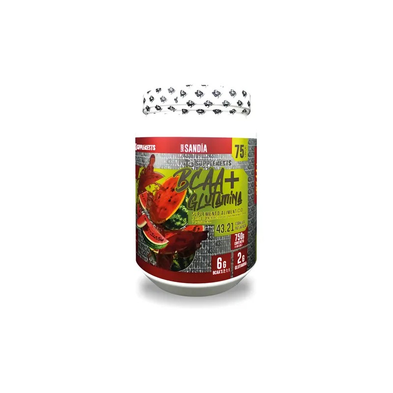 Aminoácidos Bcaa + Glutamina 750g +75 Serv 43 Suplementos Sabor