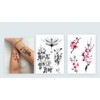 2 Blatt Temporary Blume Tattoo Kirschblüten Tattoo Rose Tattoo HB744X