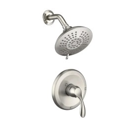 HOMELODY New Shower System Brushed Nickel 6” Shower Set & Bathtub Faucet & Mixer