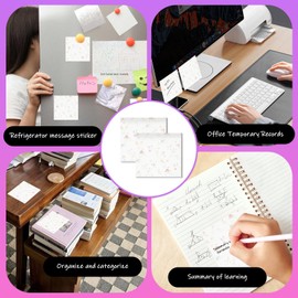 AUEKLLW Sticky Notes 3x3 Inches, 2 Pads Cute Colorful Self-Stick Note Pads, Easy to Post for Home, Office and Daily Life Organization Boho Floral