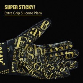 GLOSAV Football Gloves for Kids, Youth, and Adults - Super Sticky Silicone Receiver Gloves for Men and Women (Gold, Small- Youth)
