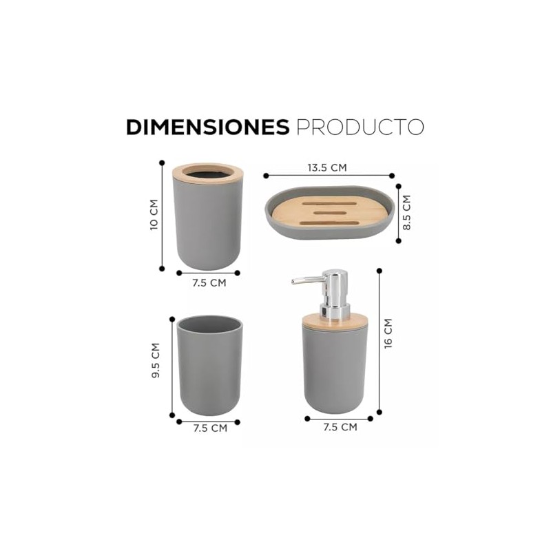 Accesorios para Baño Juego de 4 Accesorios De Baño, Dispensador