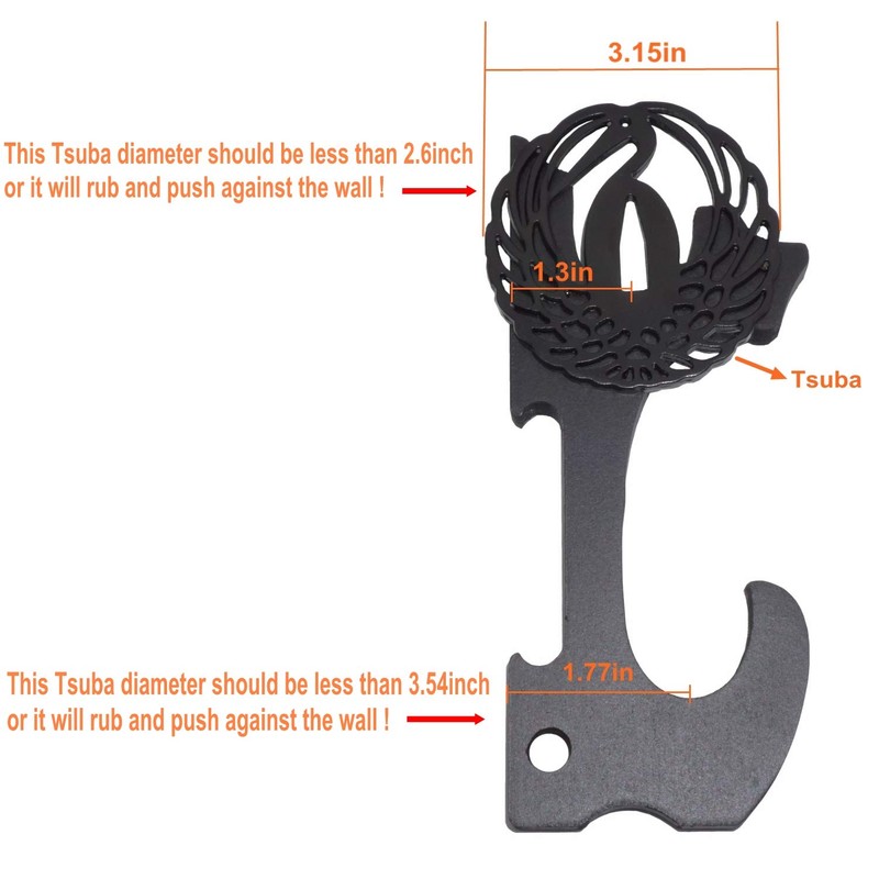 Sword Hook Wall Mount Samurai Sword Hanger Display Holder Adjustable